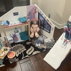 American Girl Ski Lodge and Ski clothing plus one doll