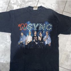 Vintage N Sync T Shirt Adult Large Music Tour Y2K Justin Timberlake Black Size L