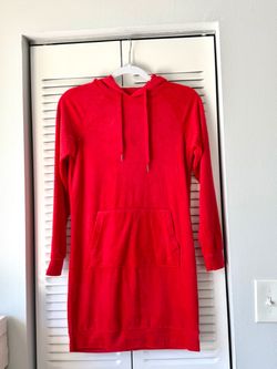 Red Hoodie Sweatshirt Dress