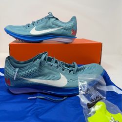 Nike ZoomX Dragonfly 2 Denim Turquoise HQ1855-400 Men's Blue White Mens size 8.5 Brand new no box Comes with bag and spikes  Track running shoes