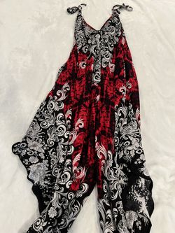 Harem Red Black Jumpsuit by Kathmandu One size fits all- XS-XL