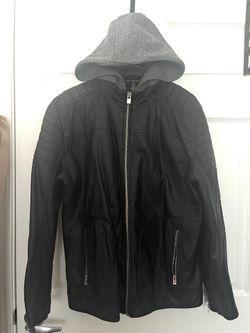 Men’s Hooded Jacket (Faux Leather)