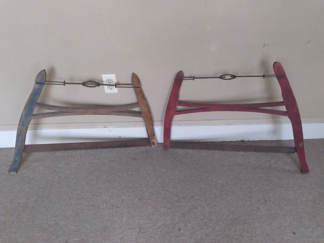 Nice pair of primitive buck saws, both in excellent condition