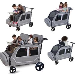 Stroller Wagon Four Seater for Kids Baby Toddler Passenger Travel Foldable Stroller