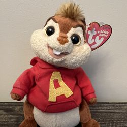 2008 Alvin Chipmunk TY Bean Doll With Hoodie