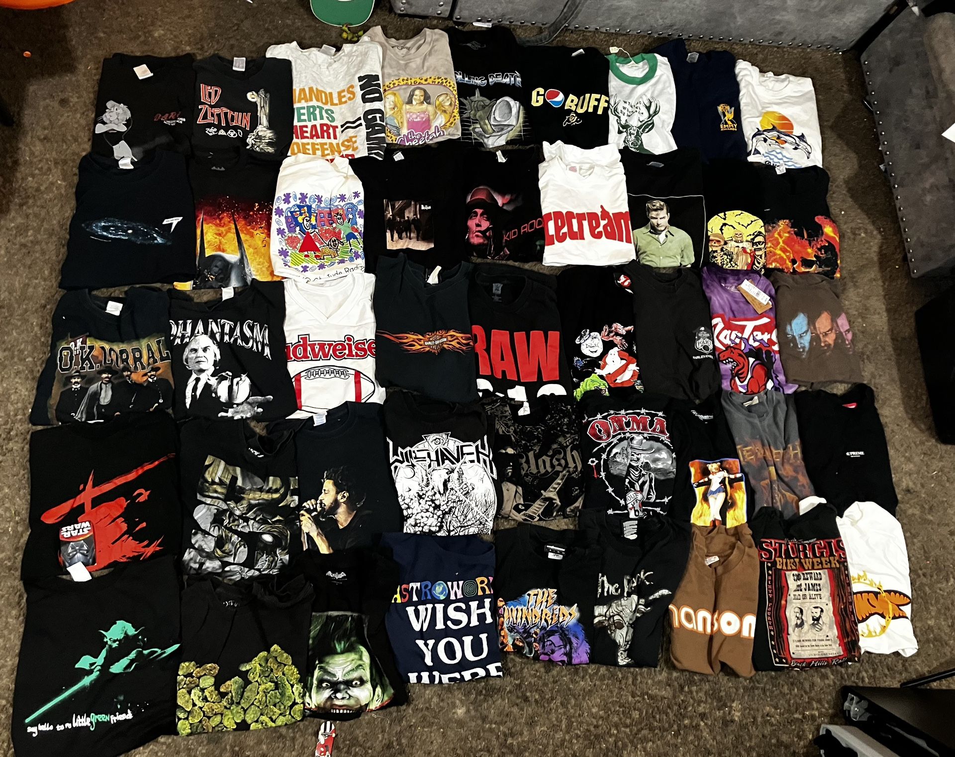 huge Bulk Bundle lot of 85 vintage / modern vintage pieces t Shirts & 10 jackets / hoodies