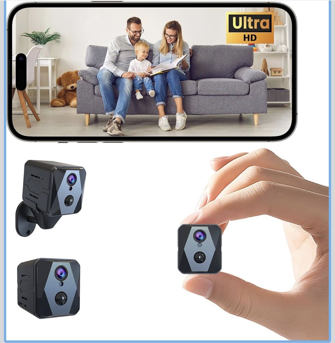 Spy Camera, 4K Hidden Camera, Mini Camera with 100-day Standby Time, Real-Time Recording, AI Motion Detection, Support Cloud & TF Storage, Auto Night