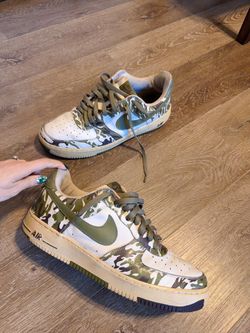 Size 13 Nike Air Force One 2004 Green White Camo Men’s 306353-131 Af1