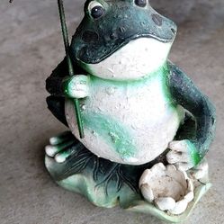 Frog Sculpture Resin Statue Garden Hold Up Umbrella Figurines Ornaments Decor

