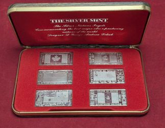 The Silver Mint ~ Nations Ingots 20 Grams Each Bar 120 Grams Total ~ Silver .999  Vintage 1973
