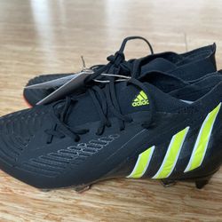 Adidas Predator Edge.1 L FG Soccer Cleats Black Red GW1023 Men's 5.5 Women's 6.5