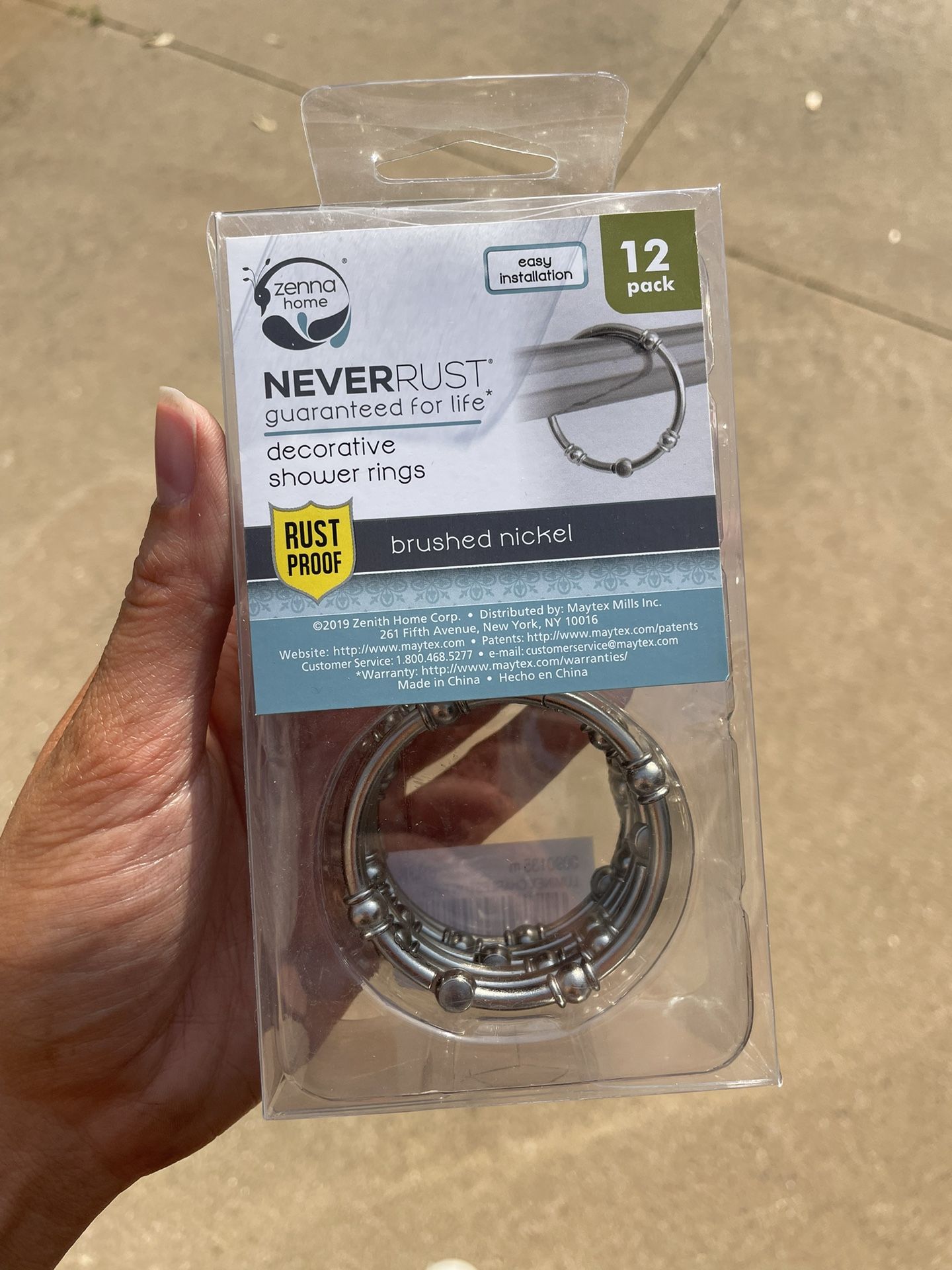 New Showery Rings - Zenna Home Decorative ~ NEVER RUST ~ Chrome