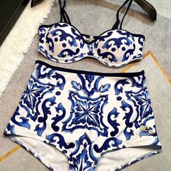 New! Dolce Gabbana Swimsuit Bikini Set Size L