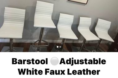 Barstools adjustable white Faux leather