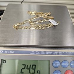 14k 24.9g  20" Yellow Gold Figaro Chain