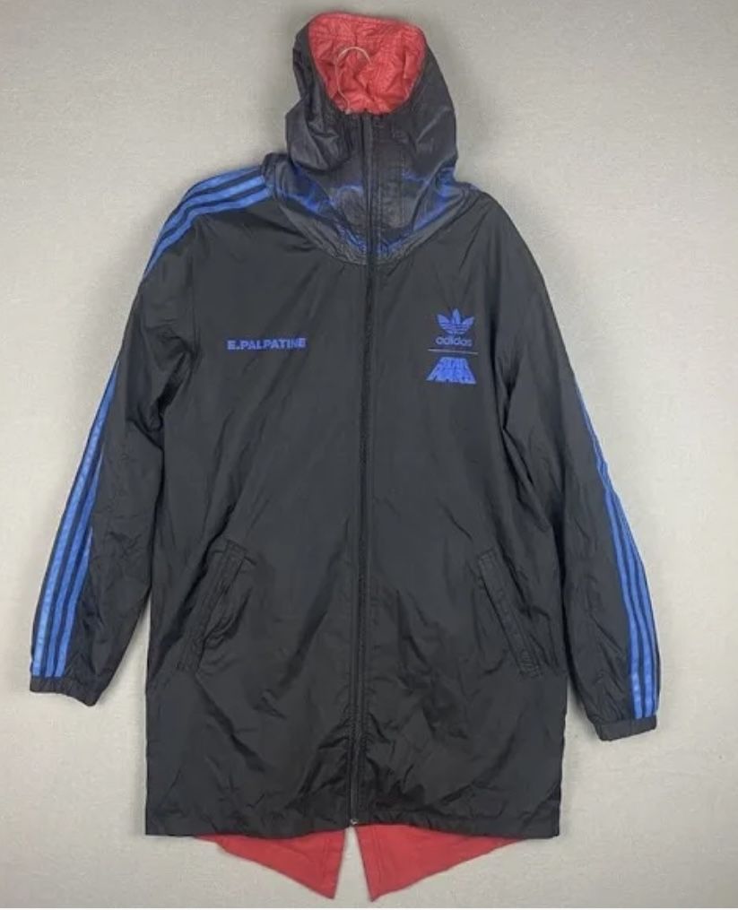 Star Wars /Adidas Jacket Rain Windbreaker Palpatine Reversible Rain Parka Large