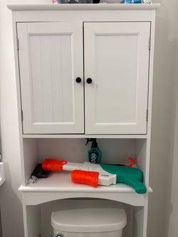 Free! White Over-the-Toilet Storage Cabinet