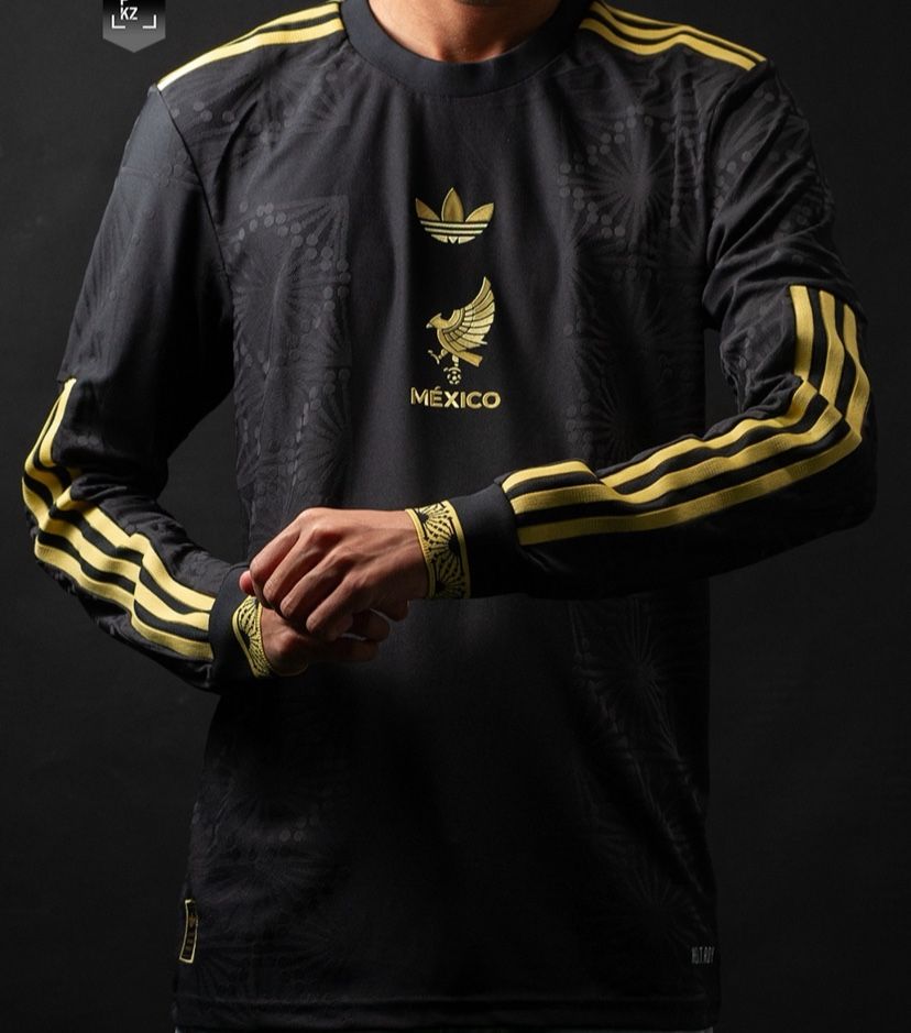 Soccer jersey Mexico black jersey long sleeve 2025 🇲🇽 player version and fan version Mexico de oro adults playera Negra fan version versión small