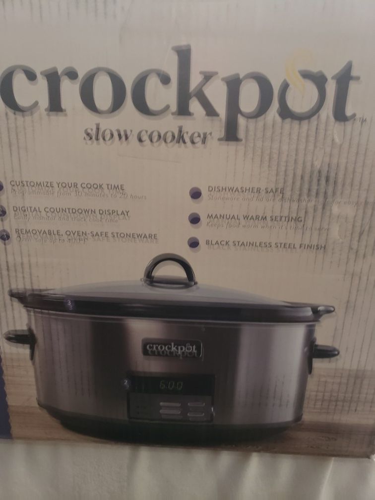 Crock-Pot - 8-Quart Slow Cooker - Black Stainless
