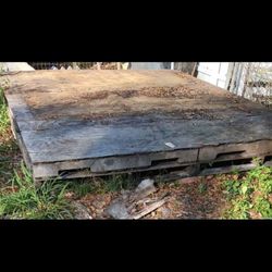I have pallets underneath plywood. The plywood's free also. Bring your drill