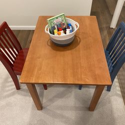 Pottery Barn, Kids Table And Two Chairs
