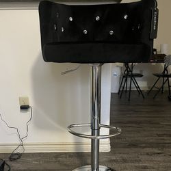 BLACK RHINESTONE BAR STOOL