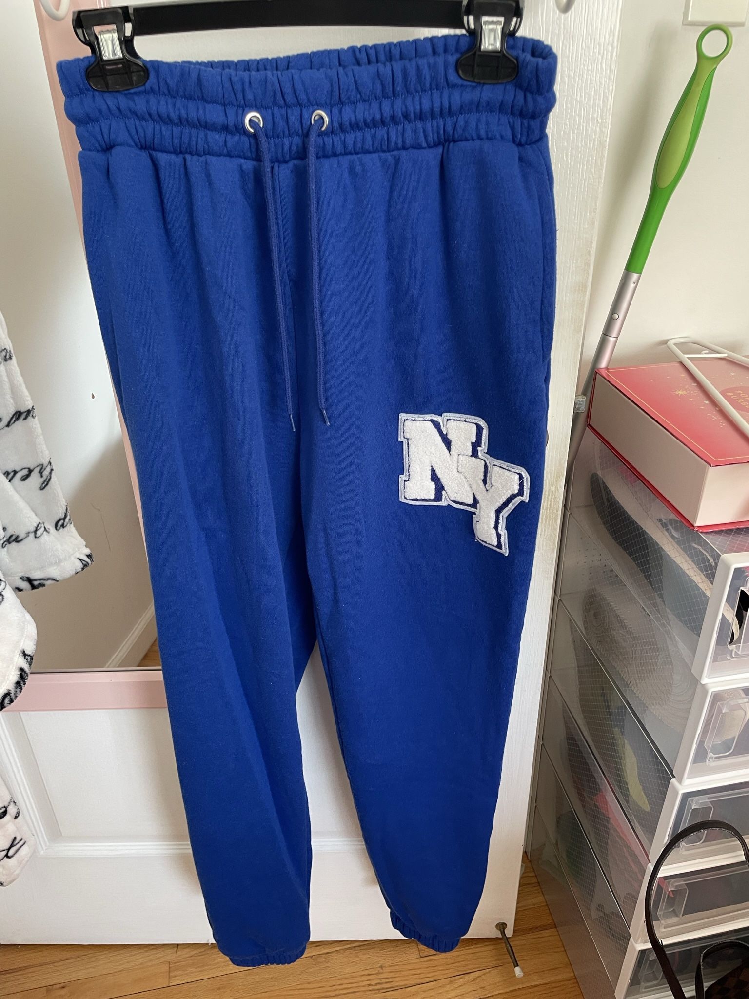 NY blue sweatpants size medium