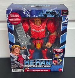 NEW Battle Armor He-Man Figure packaging has tear Just $8