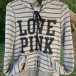FLEECE ZIP-UP PERFECT HOODIE - Victoria Secret PINK Size XS
