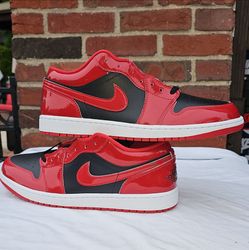 Jordan Air Jordan 1 Low  SE. Patent Varsity Red Black Noir Leather HV4089-006  size 13M