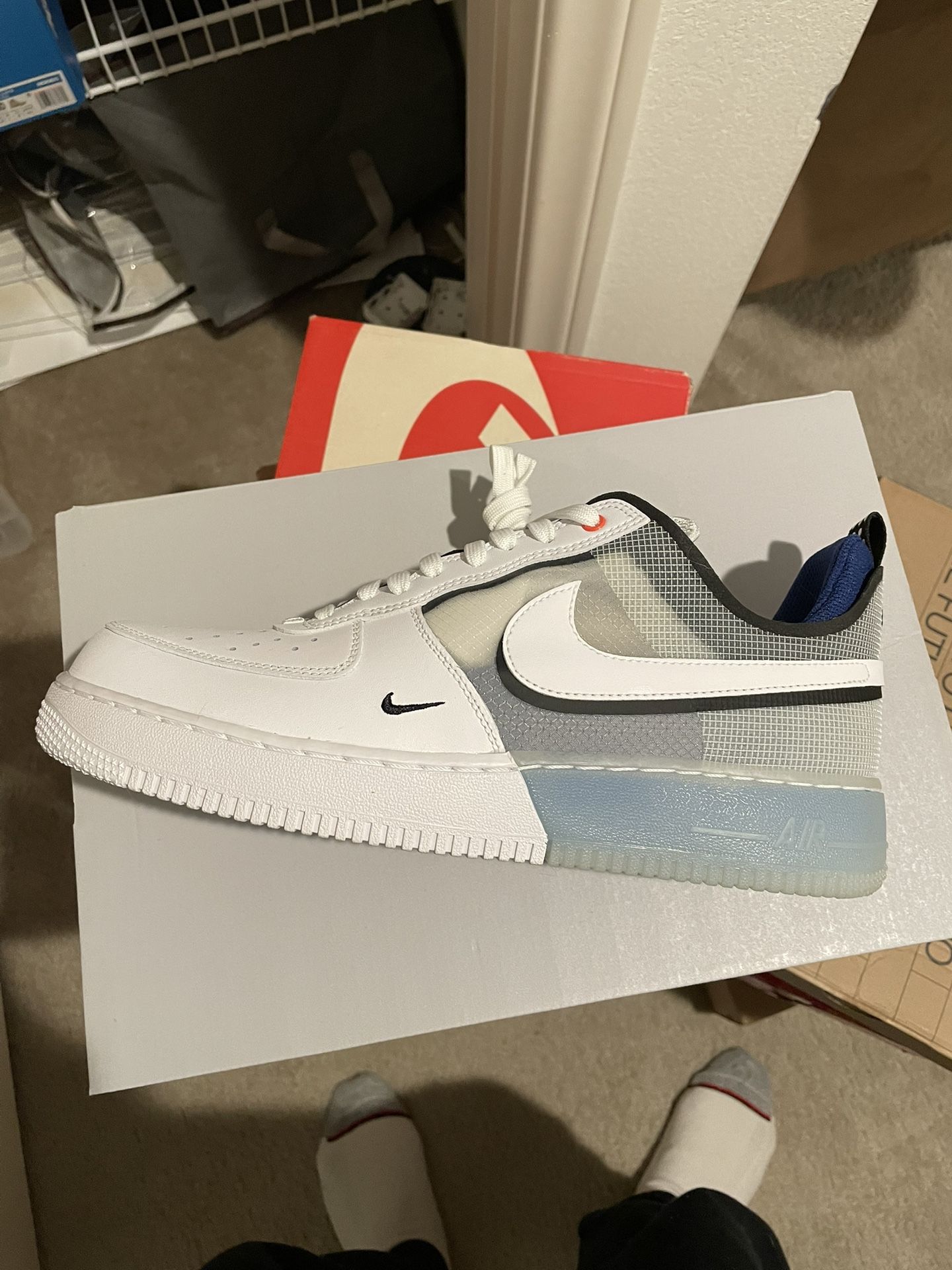 Nike Air Force 1 React White Light Photo Blue