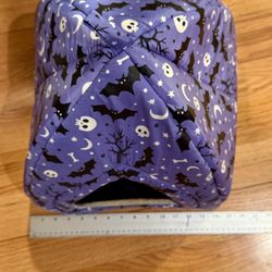 $5 Halloween Themed Purple Cat Cave Bed - Kitty House - Skulls Bats Moons - Kitten Cave