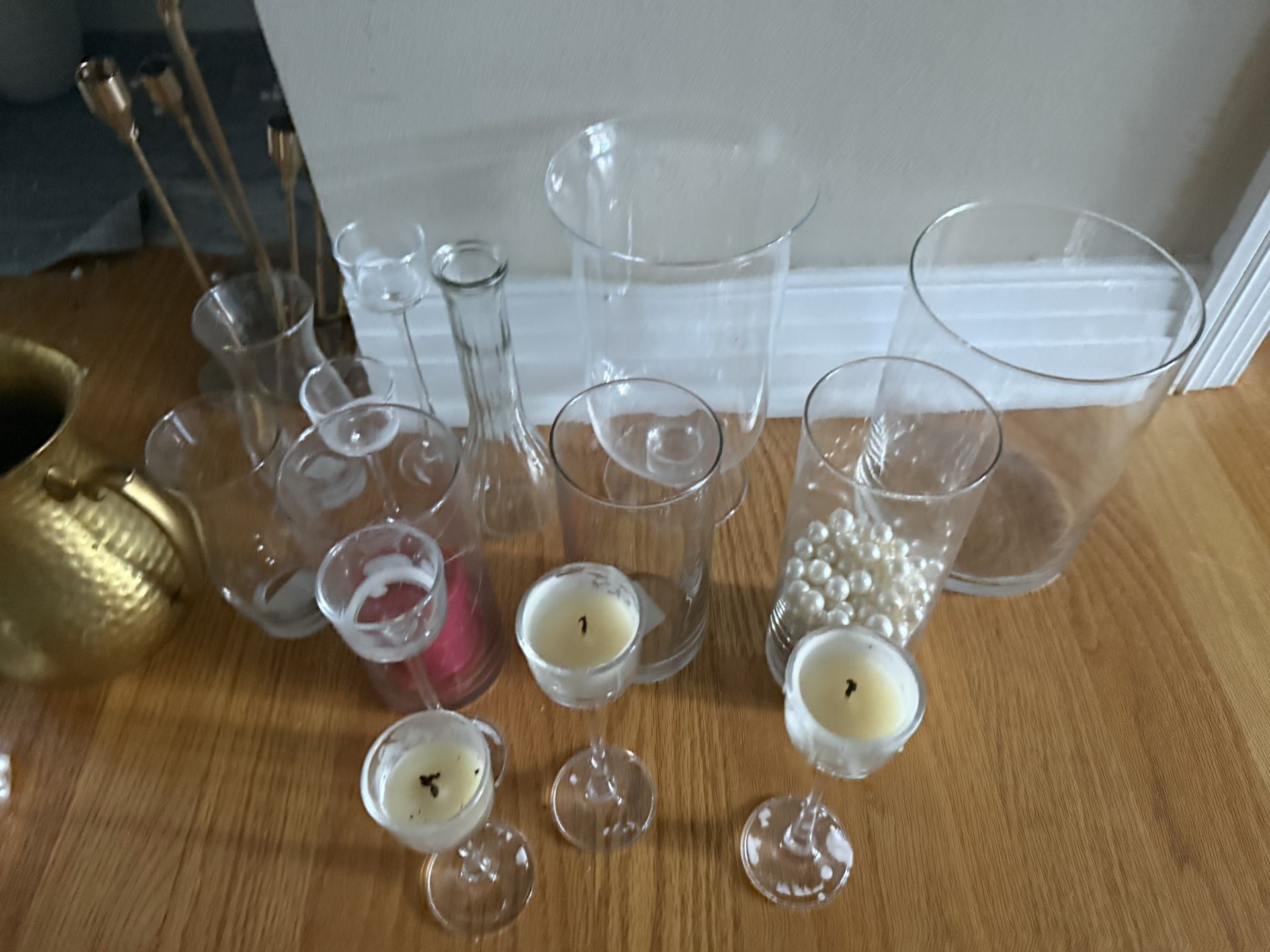 “Glass Vase & Candle Holder Set – Home or Event Decor
