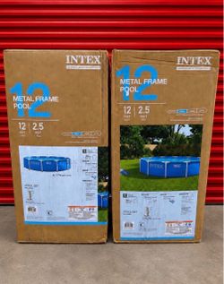 NEW Intex Metal Frame Pool & Filter Pump - 12' x 30”