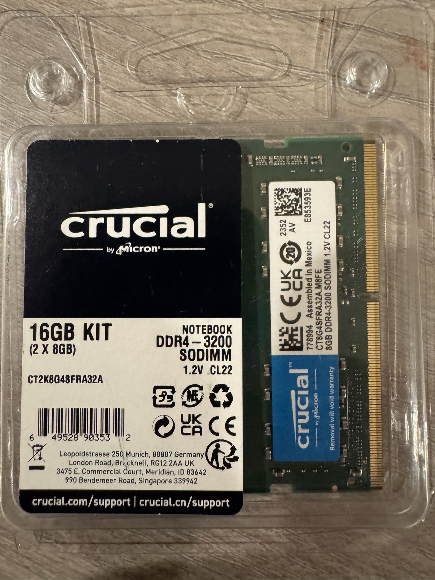 Crucial 16 GB DDR4 Laptop RAM Kit (2x8GB)