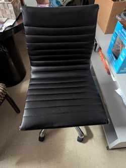 Black Contemporary Armless Desk Chair