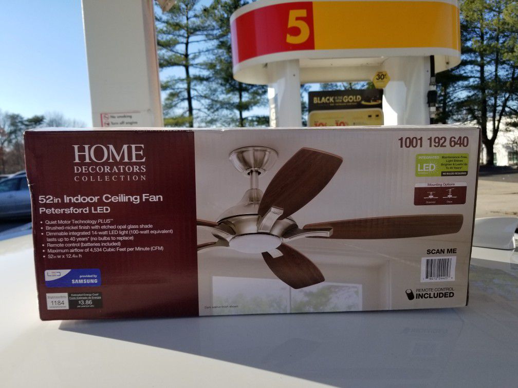 Two Home Decorators Collection Petersford 52 in. Ceiling Fan LED