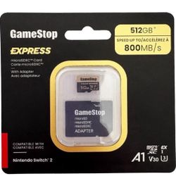 Nintendo Switch 2 512GB Express Micro SD Card GameStop w/ Adapter