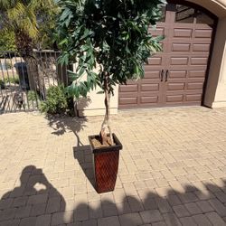 Large 6–7ft Artificial Tree in Decorative Planter – Realistic Faux Plant 