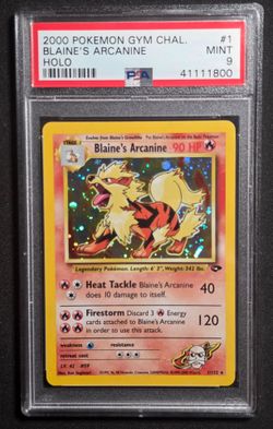 2000 Pokemon Gym Challenge Blaine's Arcanine Holo #1/132 PSA 9 - Mouth Swirl