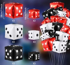 Dice & Cards Foil Balloon Set 19-Piece