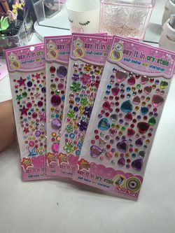 Crystals Gem Sticker Sheets – 4 Pack