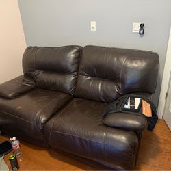 Genuine leather loveseat