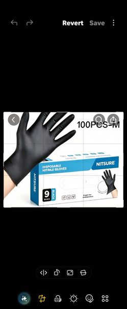 Nitsure Black Nitrile Disposable Gloves 100-Pack Medium