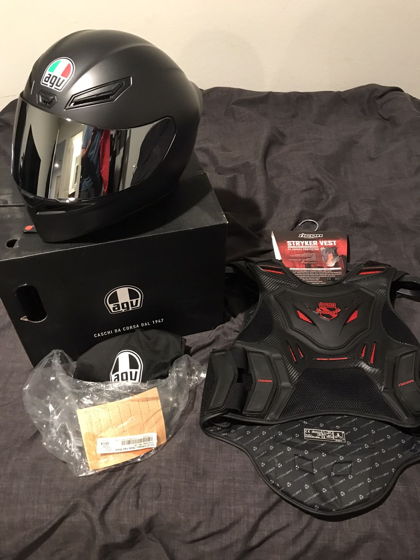 Brand New AGV helmet And Icon Vest 