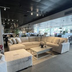 Ivory 4PC Chaise Sectional Couch