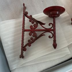 Pair Of Red Candle Holders