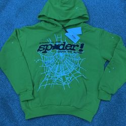 Green Rhinstone Spider Hoodie
