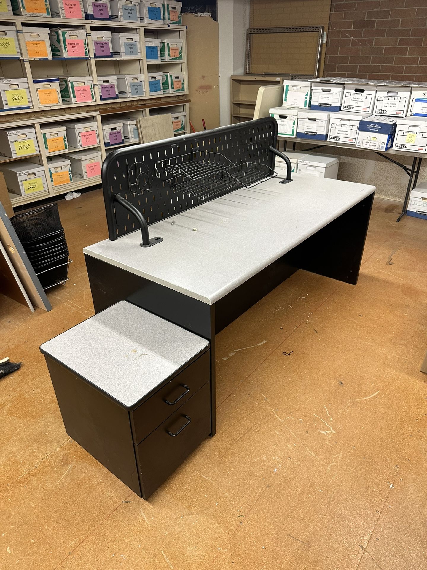 Desk and drawers And File Cabinet