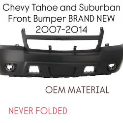 Front Bumper Cover For 2007 to 2014 Chevrolet Suburban and Tahoe OEM Material and NEVER FOLDED.